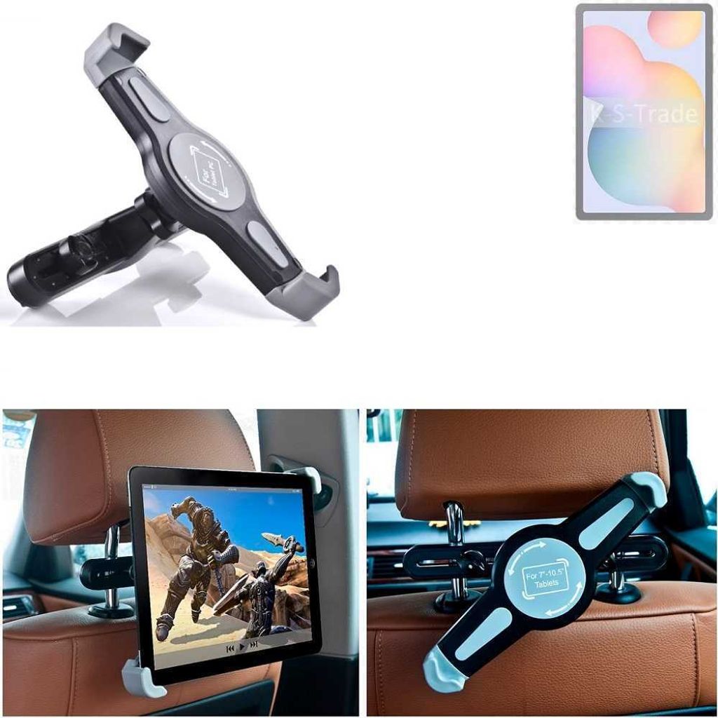 K-S-Trade Tablethalterung kompatibel mit Samsung Galaxy Tab S6 Lite 2024 LTE KFZ Kopfstützen Halterung 360° Auto Sitzhalterung Headrest Holder