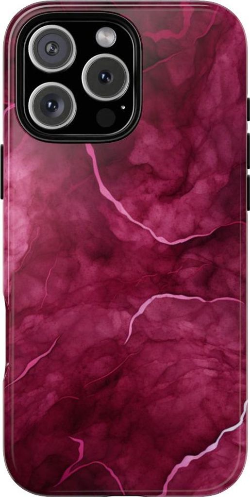 Abstraktes Marmor-Design in Burgunderrot – Hülle Kompatibel mit iPhone 16 Pro Max