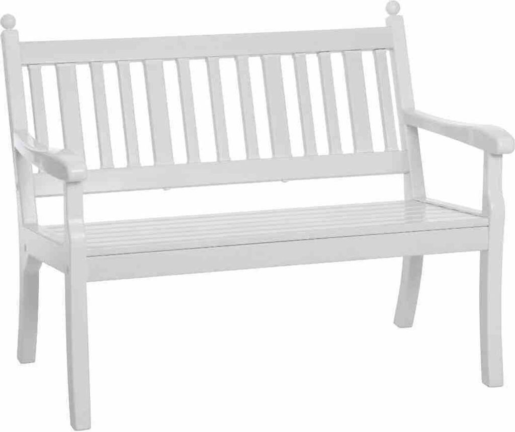 Banc Hohenzollern, 115 cm, blanc Plastique blanc, 2 places Image du produit 