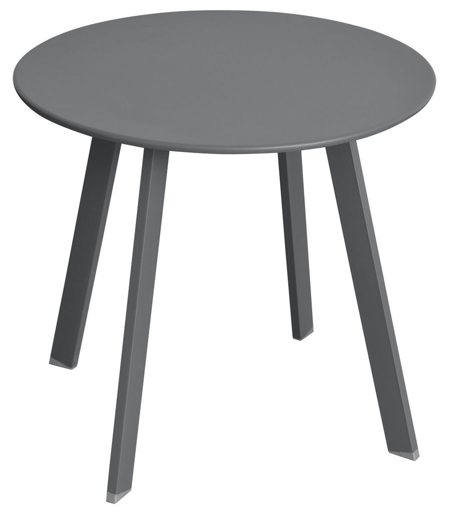 Runder garten-beistelltisch "saona" graphit matt 50x45cm aus kataphorese-stahl - Hespéride