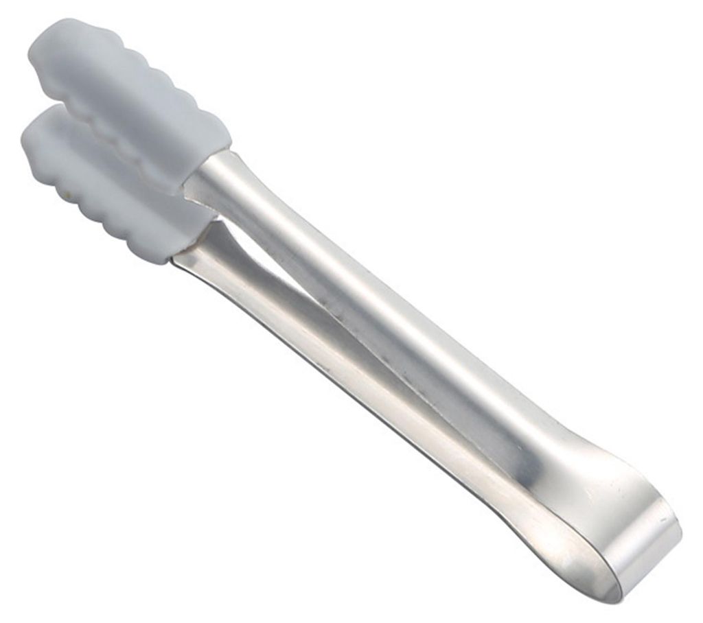 Eiszange aus Edelstahl mit Silikonspitzen, lebensmittelechtes Küchenutensil für Zuckerwürfel und Eiseier, rutschfester Eierschalenentferner, hit...