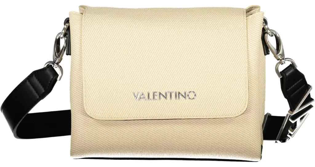 Sac cabas beige femme avec détails contrastés et bandoulière amovible