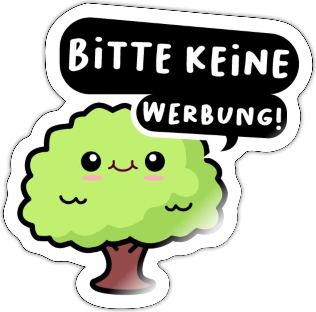 Spreadshirt Bitte keine Werbung Baum Nachhaltigkeit Umweltschutz Sticker Aufkleber, 10 x 10 cm, Weiß glänzend