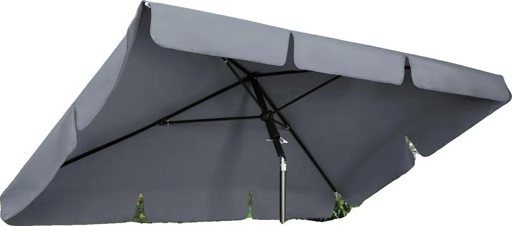 Parasol rectangulaire contre la chaleur et UV 200x125 cm acier renforcé