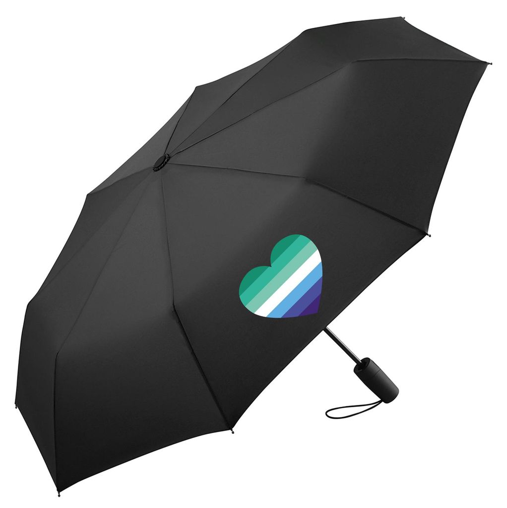 Huuraa Regenschirm Schwule Pride Flagge LGBTQ Herz 98cm Schwarz Sturmfest Taschenschirm Geschenkidee