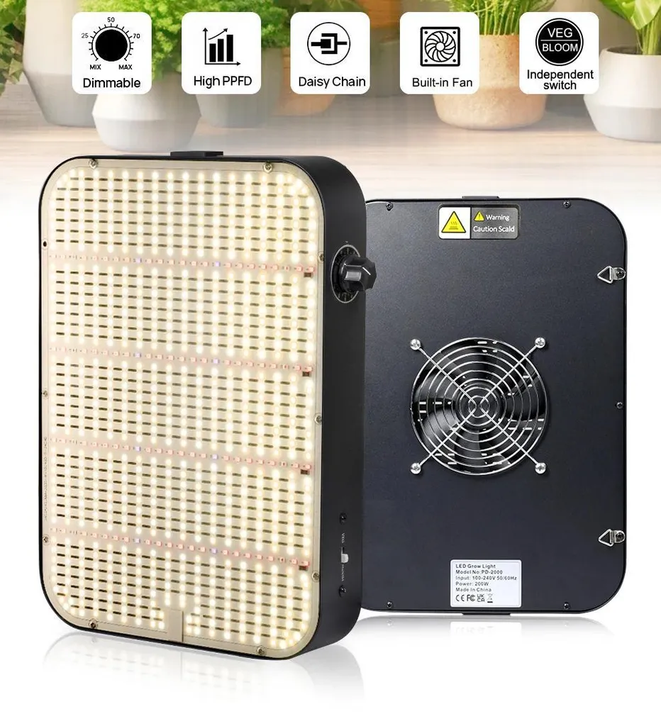 Système d'éclairage horticole LED 200W spectre modifiable pour culture