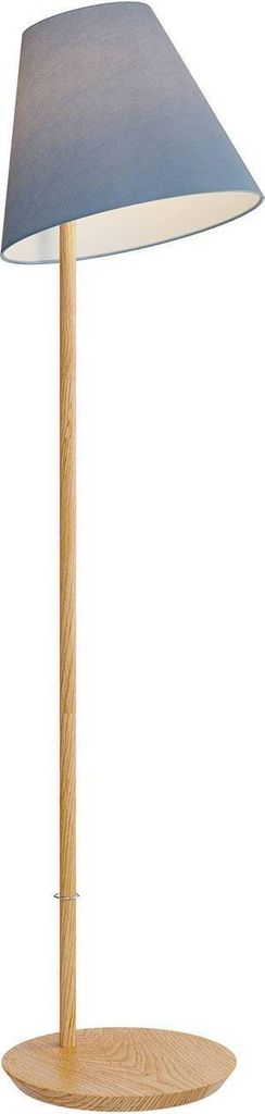 Lucande Stehleuchte Jinda, blau, Holz, Stoff, 160 cm, E27