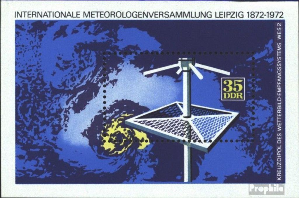 Briefmarken DDR 1972 Mi Block35 gestempelt 100 Jahre Meteorologen-Versammlungen / Bl.34/35/36