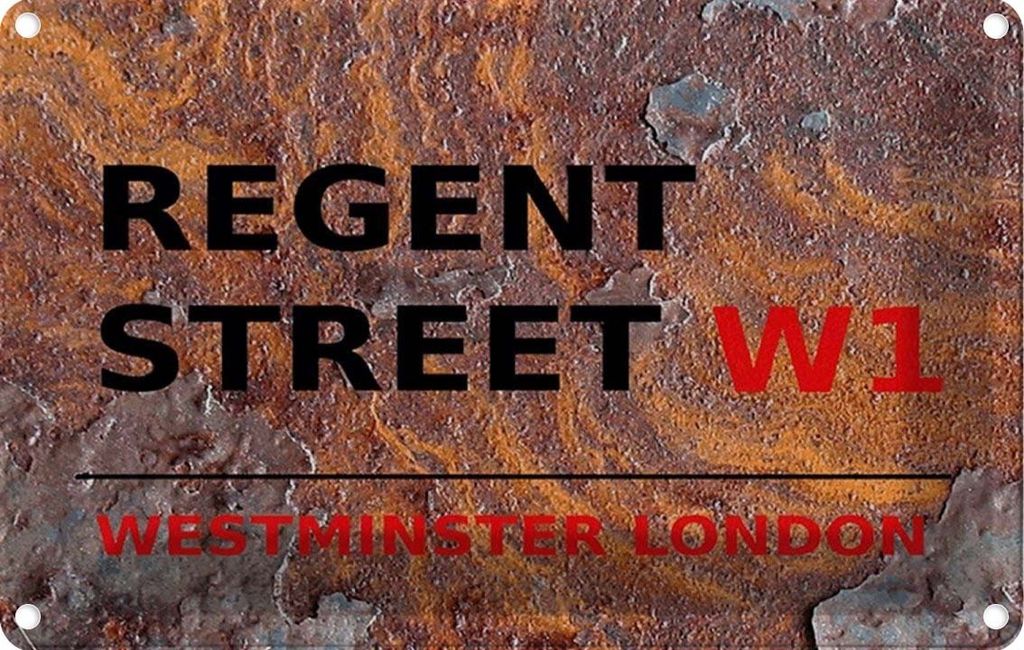 vianmo Blechschild 12x18 cm Westminster Regent Street W1 Abenteuer Reisen England Urlaub
