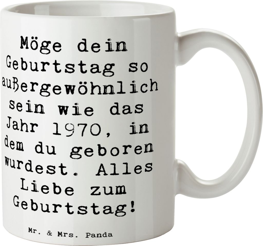 Mr. & Mrs. Panda Tasse Spruch 1970 Geburtstag - Weiß - Geschenk, Pott, Kaffeetasse, persönlicher, 1970er, Kaffeebecher, Geburtstagsgeschenk, Trin...