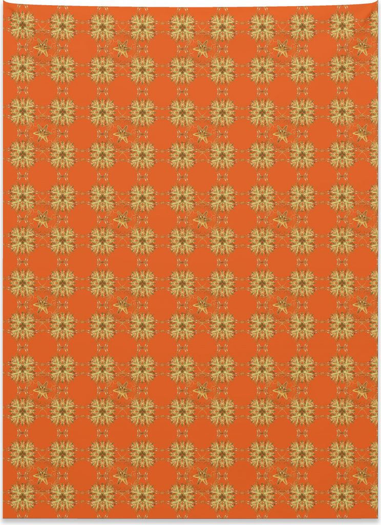 Abakuhaus Gelbes Damast Wandteppich, Östlicher Auszug aus Weiches Mikrofaser Stoff Kein Verblassen Klare Farben Waschbar, 110 x 150 cm, Orange Gel...