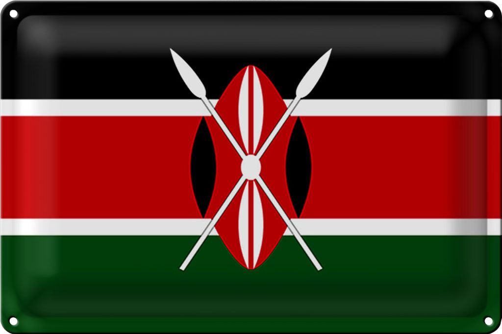 Blechschild Flagge Kenia 40x30cm Flag of Kenya