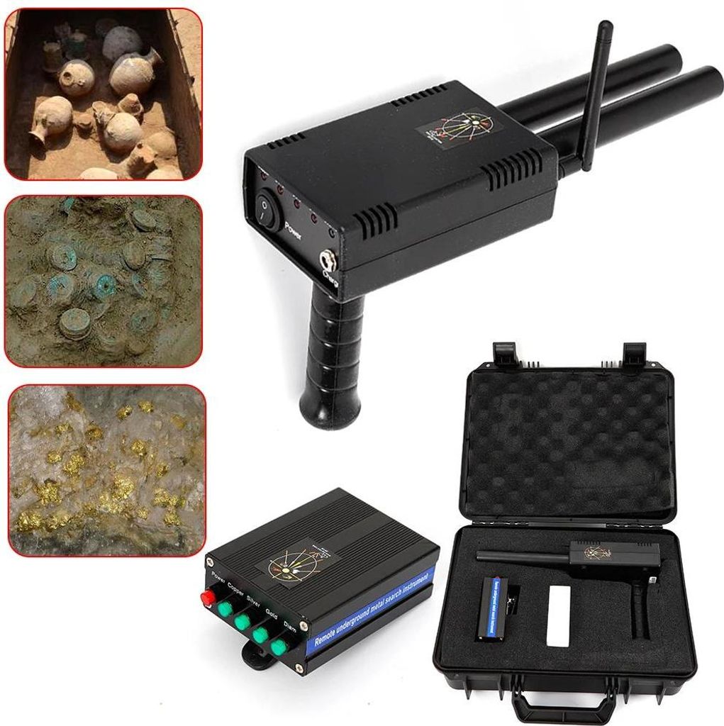 Treasure Hunter, Hand-Metalldetektor Dual Sample für Gold, 20 m Ortungstiefe, 1000 m Suchbereich, schwarz