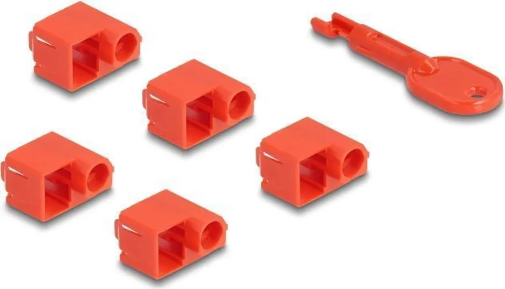 Delock 20928 RJ45 Port Blocker Set Red - Physical Security Layer 1