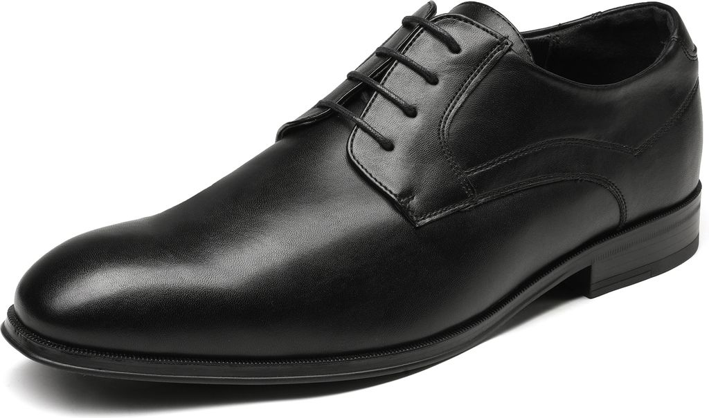 Herren Anzugschuhe Schnürhalbschuhe Business Derby Oxford Hochzeit Schuhe, Farbe: Schwarz, Größe: 45