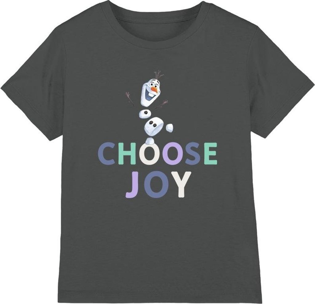 Frozen - "Choose Joy" T-Shirt für Kinder TV3945 (152-158) (Holzkohle)