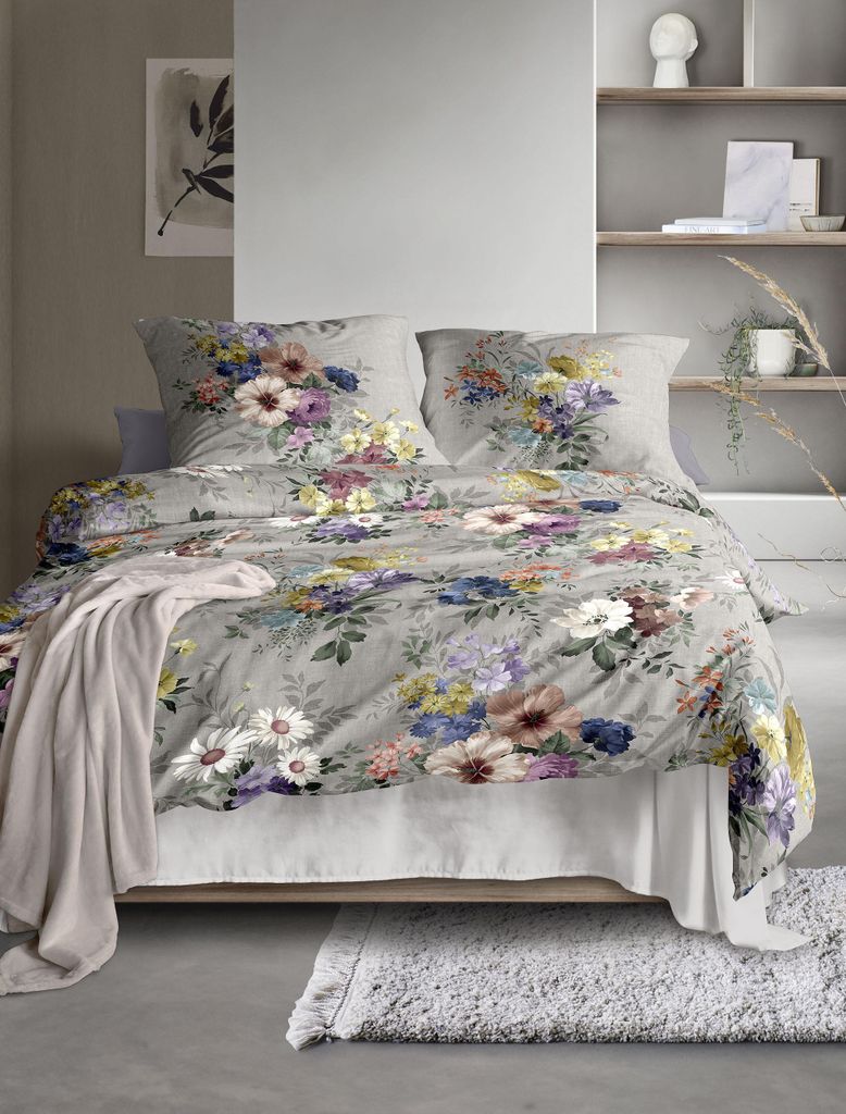 Irisette GmbH & Co. KG Flausch-Baumwolle Bettwäsche Set Zobel 8633 Farbe pastel Größe 135x200+80x80