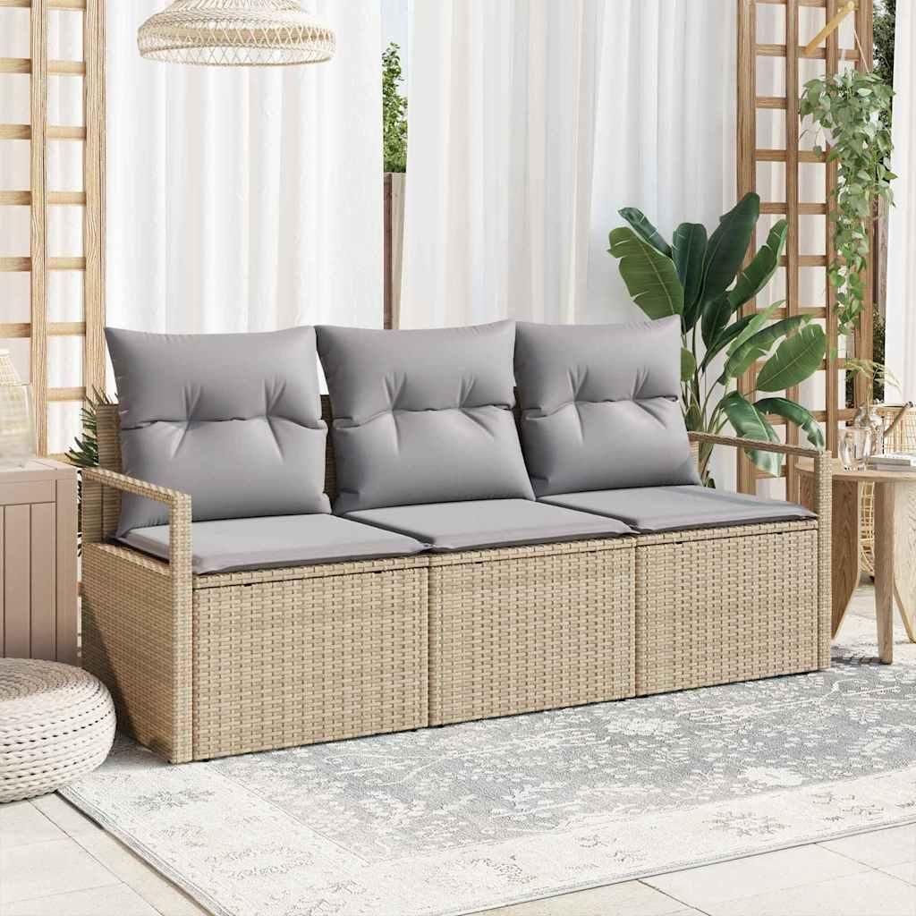 Maison Exclusive - Sofa Set 3 pcs Beige Poly-Rattan