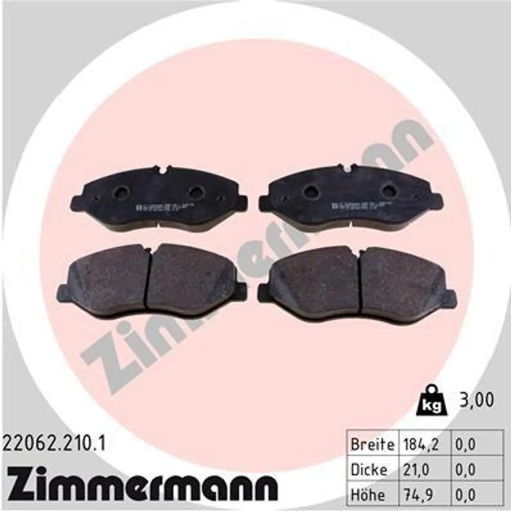 Plaquettes de Frein OE 4474200020 Zimmermann Haute Résistance Thermique