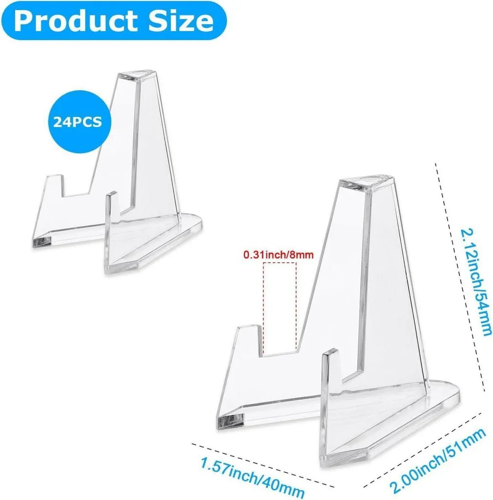 Support transparent en acrylique robuste : Pack de 24 mini chevalets - 2