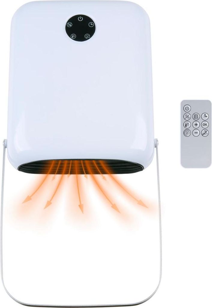 alpina Heizlüfter Bad 750/2000W – Badheizkörper mit 2 Heizstufen und 24-Stunden-Timer – Elektrische Heizstrahler IP22 – Heizung mit Fernbed...