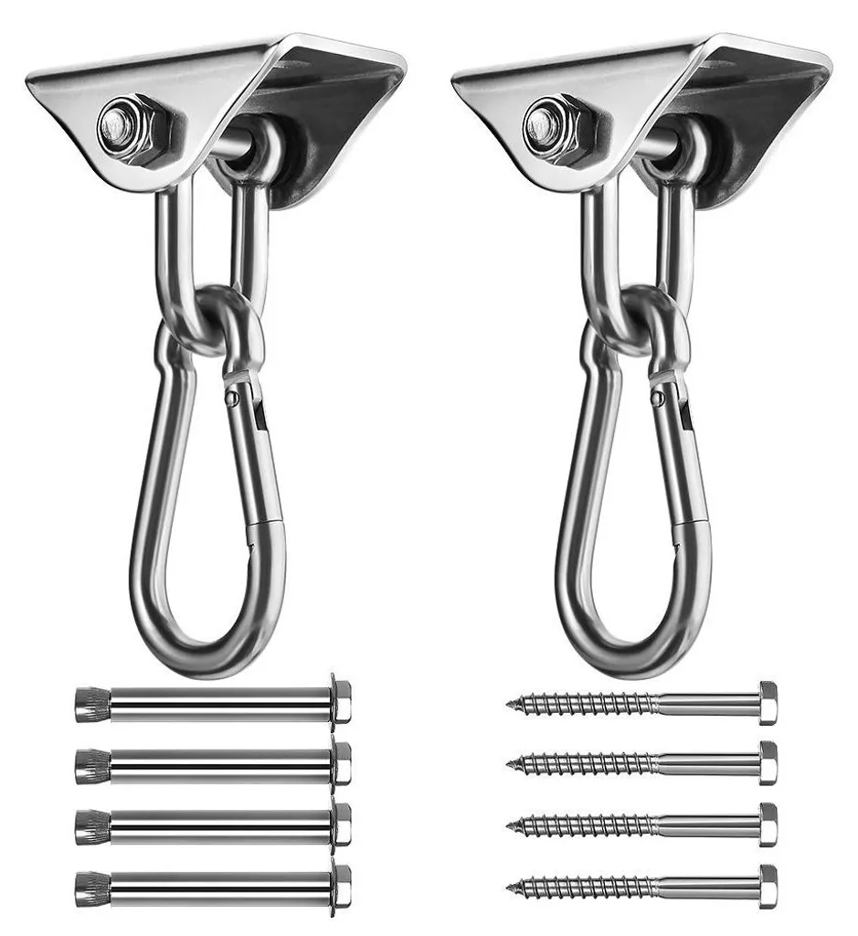 Kit suspension plafond pour hamac et siège suspendu inox 450 kg pro