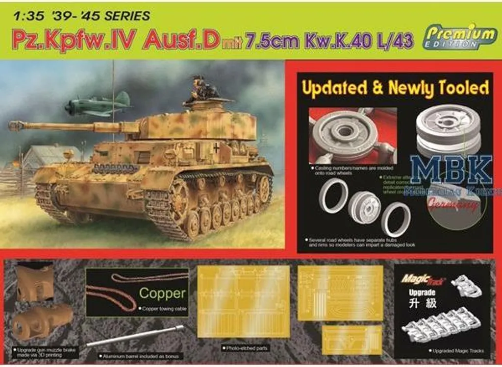 Panzer IV Ausf.D Dragon 6330 : Maquette Haute Fidélité Canon KwK40