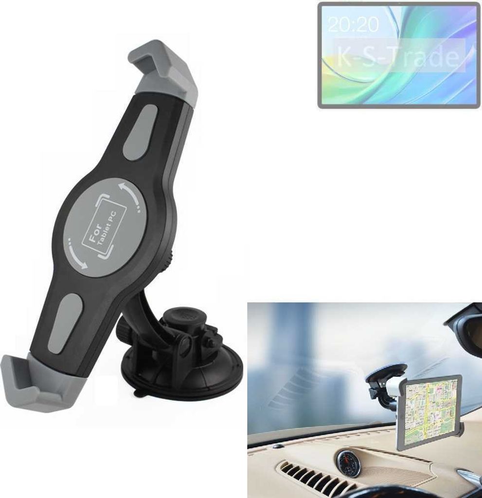 K-S-Trade Scheiben-Halterung für Tablets kompatibel mit Teclast M50 KFZ Tablet Saugnapf Auto Halterung Windschutzscheibe Holder Halter