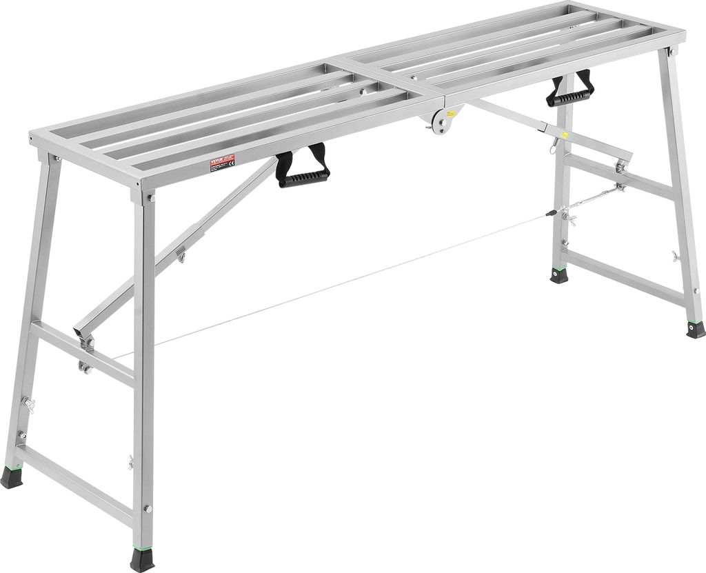 VEVOR Arbeitsplattform, 800–1295 mm, klappbare Leiter aus legiertem Stahl, tragbare Tragkraft, 400 kg, Leiter für Farbe, Trockenbau, Reinigung, ...