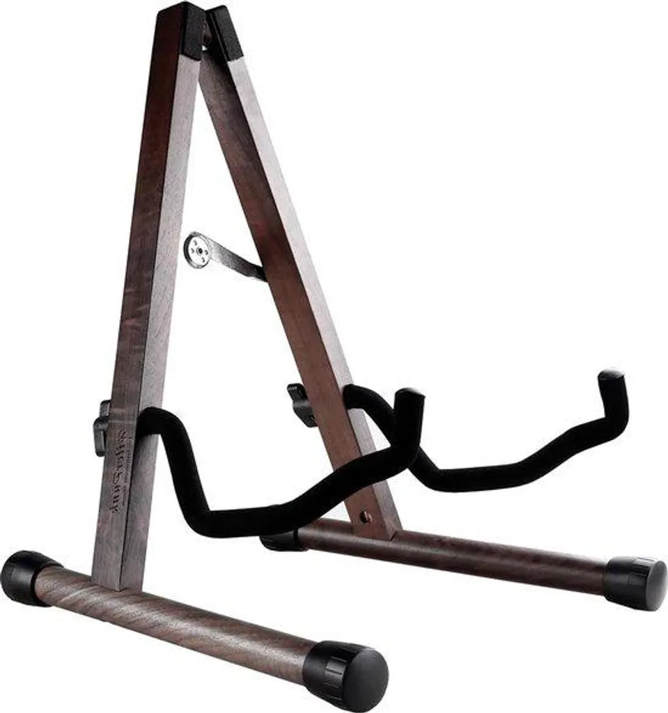 Support guitare pliable en A noir motif noyer pour acoustique et électrique