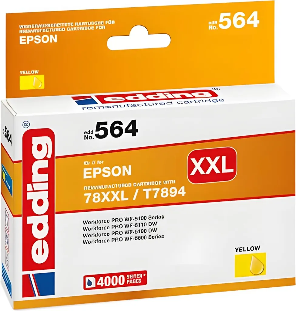 Cartuccia Gialla Edding 18-564 per Epson T7894 XXL | 4315 Pagine Resa