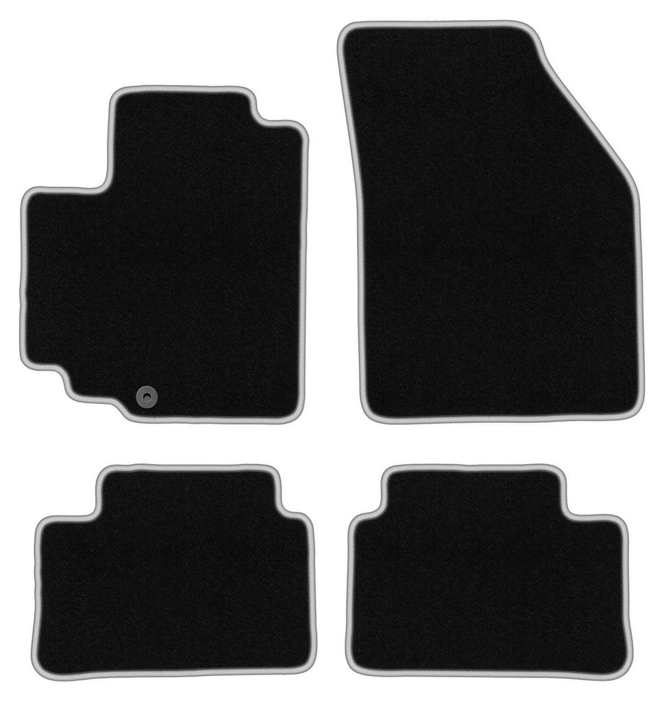 Fußmatten Automatten Velours Schwarz/Silber für Nissan Pixo Produktbild 