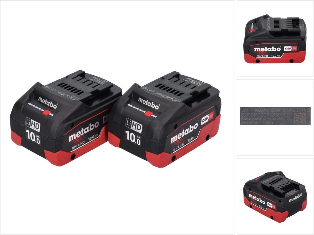 Metabo LiHD Akkupack Set 2x 18 V 10,0 Ah CAS System ( 2x 625549000 )