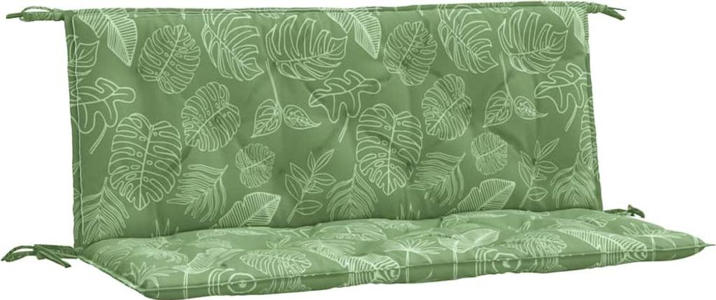 vidaXL Gartenbank-Auflagen 2 Stk. Blattmuster 120x50x7 cm Stoff
