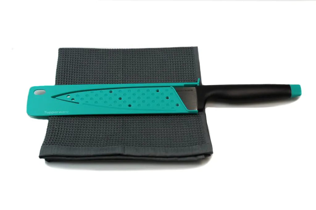 TUPPERWARE coltello serie A turchese coltello da chef coltello da chef + panno di vetro