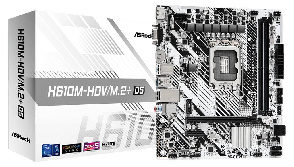 ASRock H610M-HDV/M.2+ D5 avec Support Mémoire DDR5 et Stockage M.2 - 4