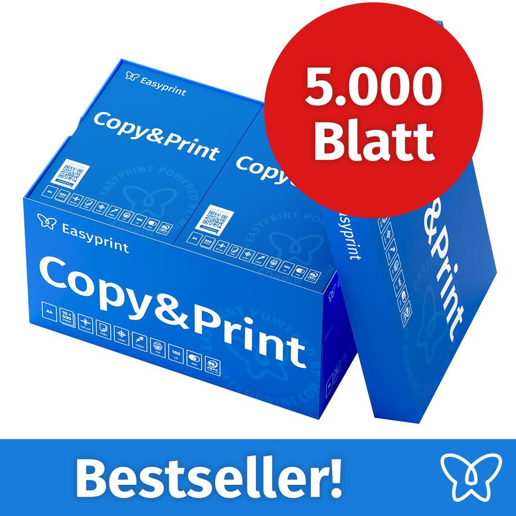 Easyprint Druckerpapier Kopierpapier 5000 Blatt 10 x 500 A4 Produktbild 