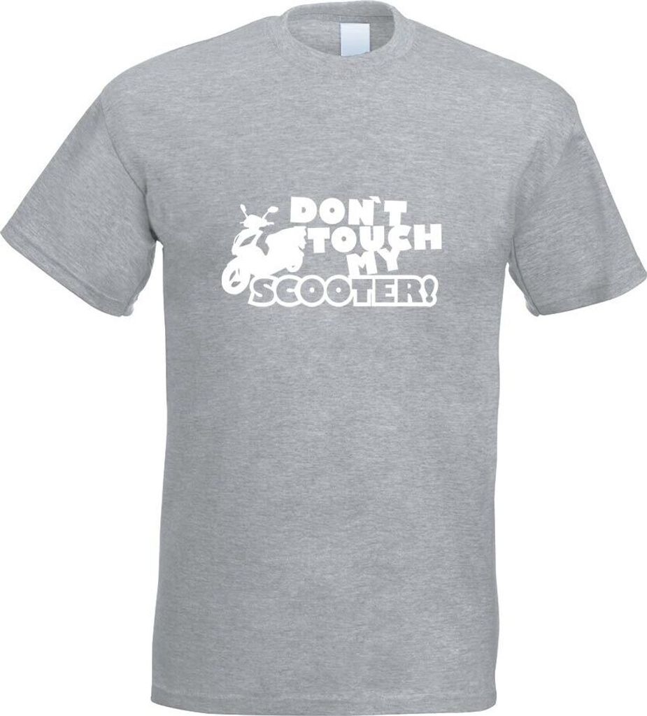 Kiwistar - T-Shirt - Graumeliert - Dont Touch Scooter Design 3 Motiv Bedruckt Funshirt Design Print - mit Motiv Bedruckt - Funshirt Design - Sport ...