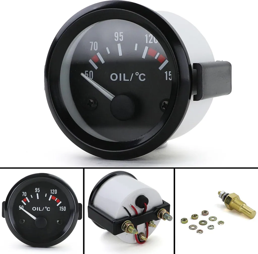 Manomètre de température d'huile 52mm idéal pour voiture de collection