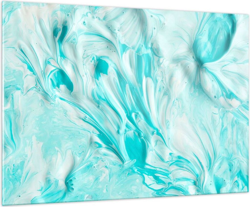 Bilder auf glas - Blume Abstraktion - 100x70cm - Glasbilder - Wandbilder - Kunstdruck - zum Aufhängen bereit - Wanddekoration aus Glas - Glas Bild...