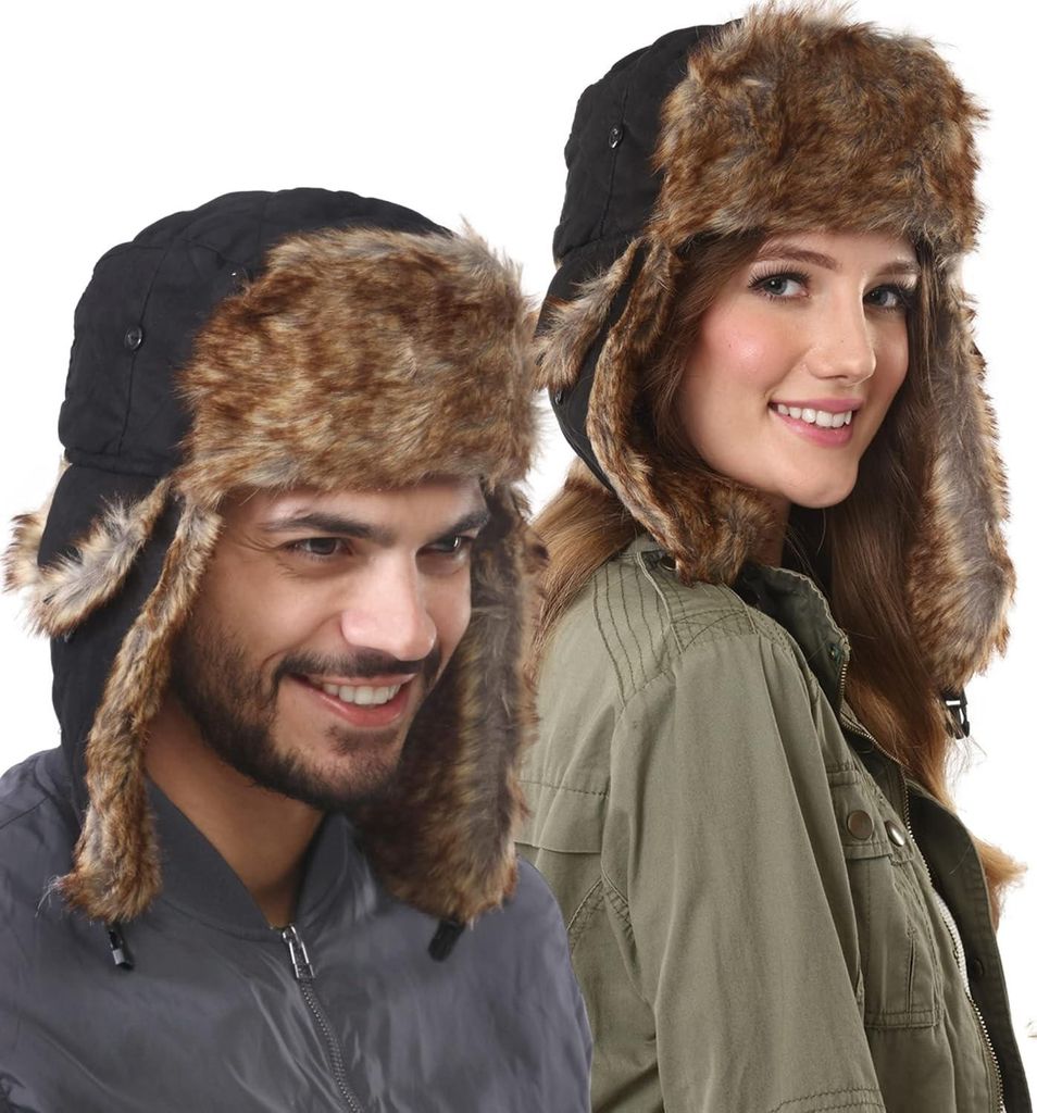 Wintermütze Ushanka Trapper Schurwoll-Futter Winddicht Warm Produktbild 