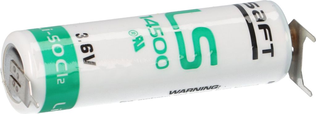 Saft Lithium 3,6V Batterie LS14500-3PF AA - pin ++/-