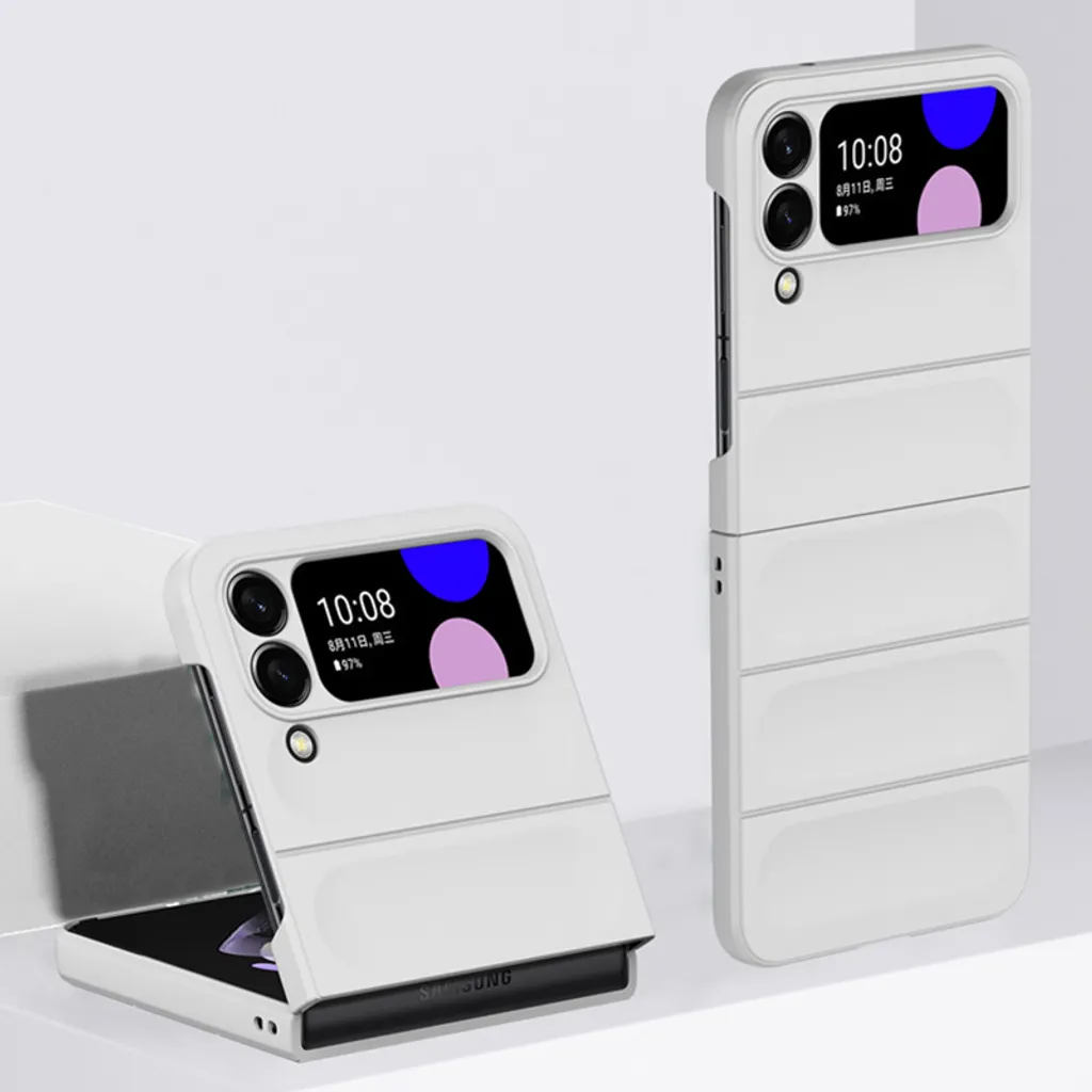 Custodia Minimal Galaxy Z Flip 3 5G Silicone Gommato Bianco Soft