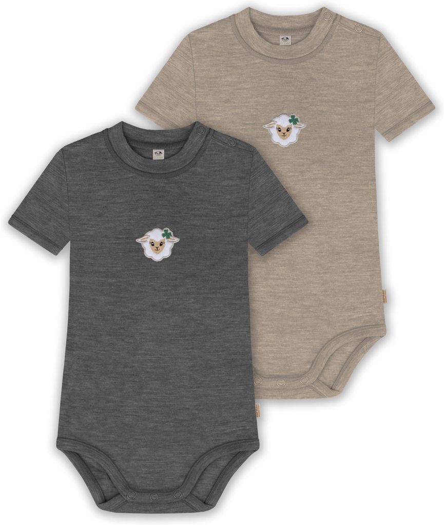 normani 2er Set Baby Kurzarmbody aus Wolle