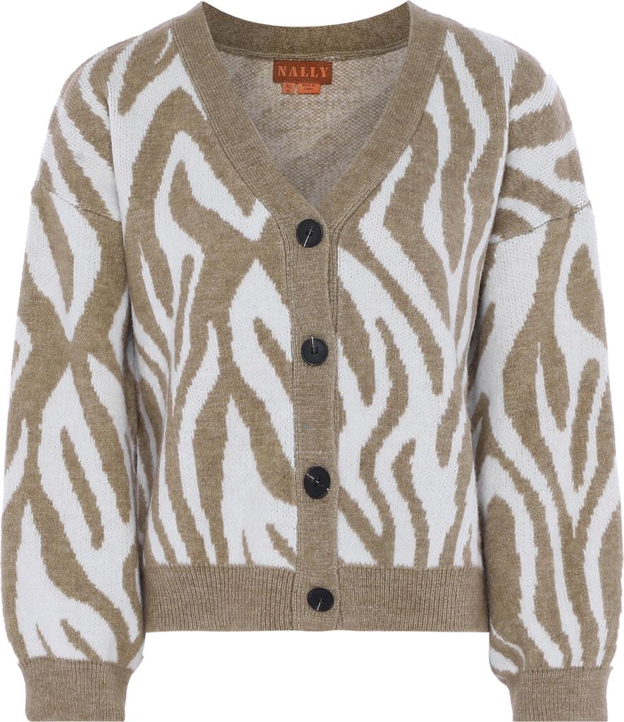 NALLY damen pullover - taupe weiss, XL/XXL