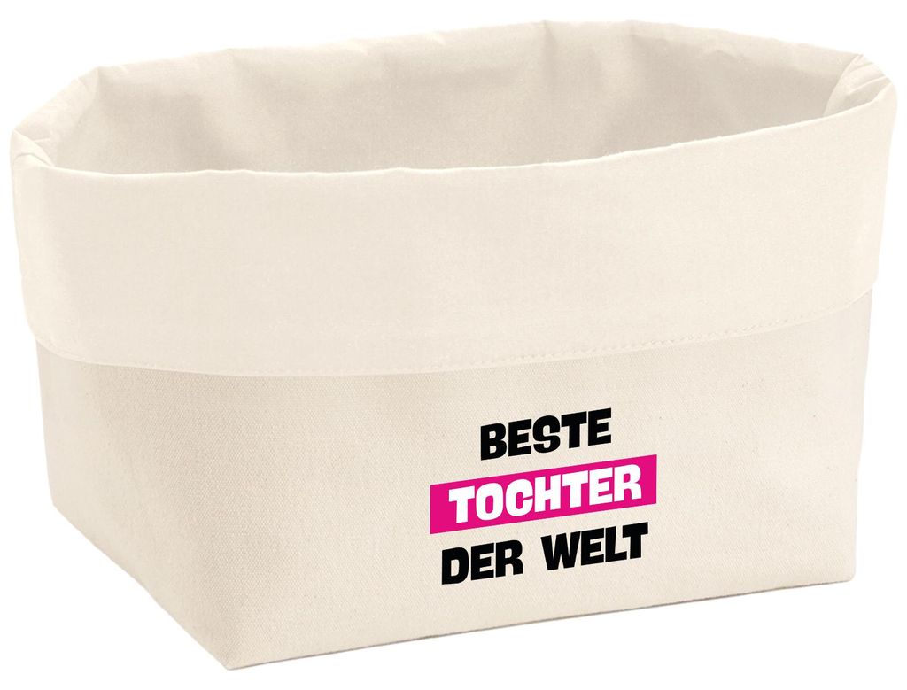 Huuraa Organizer Beste Tocher der Welt 3 Liter Medium Canvas Baumwolle Utensilo Geschenkidee