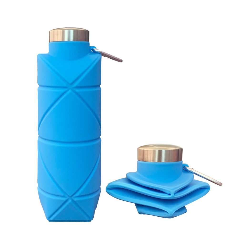 Faltbare Wasserflasche aus Silikon - Blau