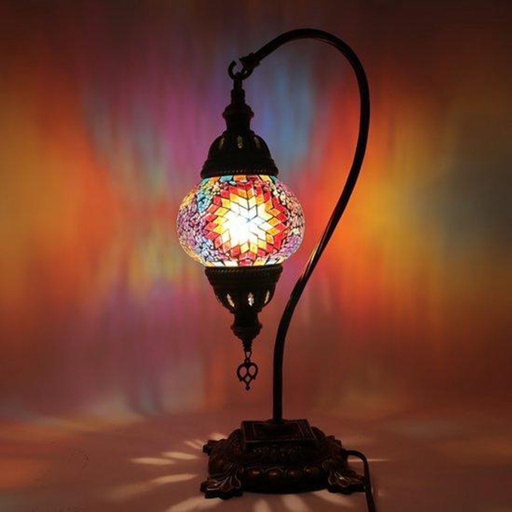 Turecka lampa mozaikowa – ręcznie wykonana lampa stołowa – Zdjęcie produktu 