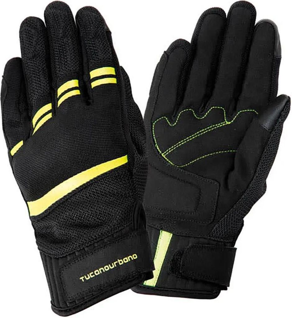 TUCANO URBANO LADY PENNA Damen Sommerhandschuhe Schwarz/Fluo Gelb größe XS