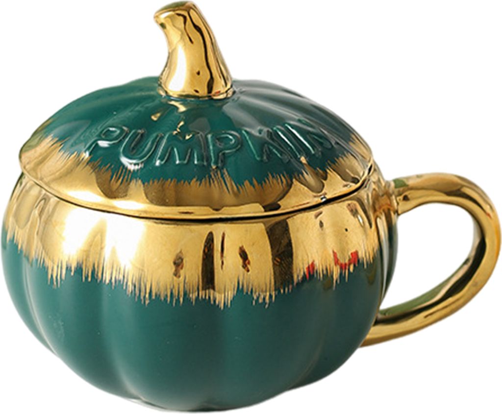 300 ml Kürbistasse mit Deckel, Herbst-Kaffeetasse, Thanksgiving-Tassen, Kürbis-Keramik-Kaffeetasse, süße Tee- und Kaffeetassen für Geburtstag,...